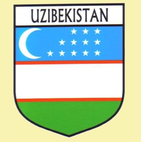 Image 0 of Uzibekistan Flag Country Flag Uzibekistan Decals Stickers Set of 3