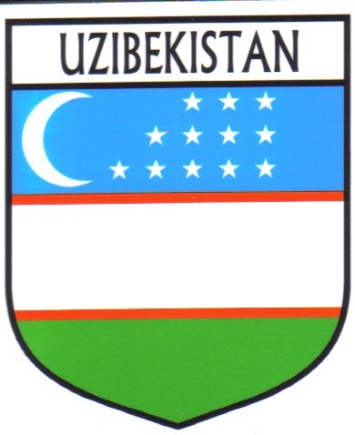 Image 1 of Uzibekistan Flag Country Flag Uzibekistan Decals Stickers Set of 3