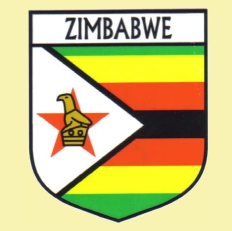 Image 0 of Zimbabwe Flag Country Flag Zimbabwe Decals Stickers Set of 3