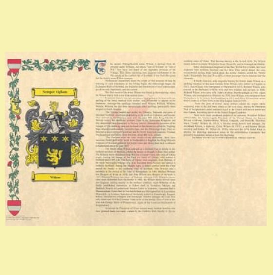 Image 0 of Armorial History with Coat of Arms and History of Surname Landscape Style