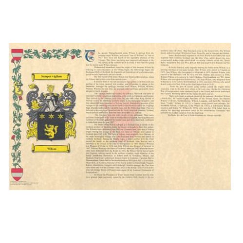 Image 1 of Armorial History with Coat of Arms and History of Surname Landscape Style
