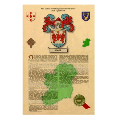 Image 1 of Irish Surname Family Crest Irish Sept History Portrait Style