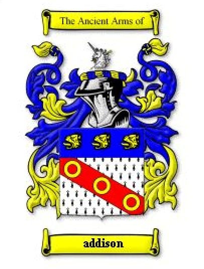 Image 0 of Addison Coat of Arms Surname Print Addison Family Crest Print
