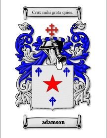 Image 0 of Adamson Coat of Arms Surname Print Adamson Family Crest Print
