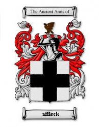 Affleck Coat of Arms Surname Print Affleck Family Crest Print