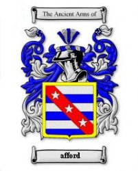 Afford Coat of Arms Surname Print Afford Family Crest Print