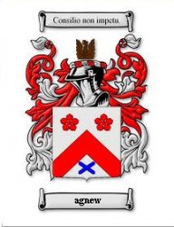 Agnew Coat of Arms Surname Print Agnew Family Crest Print