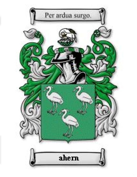 Image 0 of Ahern Coat of Arms Surname Print Ahern Family Crest Print