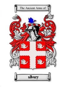 Image 0 of Albury Coat of Arms Surname Print Albury Family Crest Print