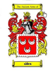 Image 0 of Alden Coat of Arms Surname Print Alden Family Crest Print