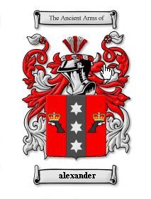 Image 1 of Alexander Coat of Arms Surname Print Alexander Family Crest Print