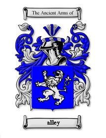 Image 1 of Alley Coat of Arms Surname Print Alley Family Crest Print