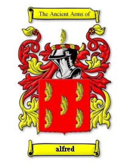 Image 1 of Alfred Coat of Arms Surname Print Alfred Family Crest Print