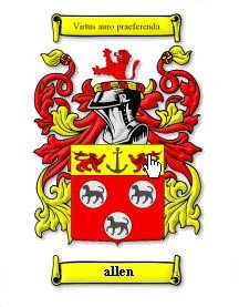 Image 2 of Allen Coat of Arms Surname Print Allen Family Crest Print