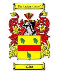 Allen Coat of Arms Surname Print Allen Family Crest Print