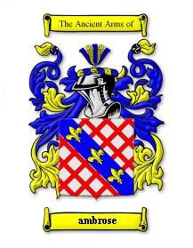 Image 0 of Ambrose Coat of Arms Surname Print Ambrose Family Crest Print