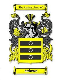 Image 1 of Ambrose Coat of Arms Surname Print Ambrose Family Crest Print