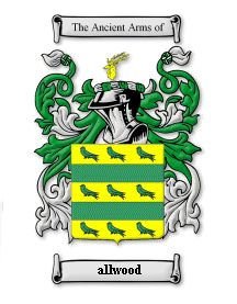 Image 0 of Allwood Coat of Arms Surname Print Allwood Family Crest Print