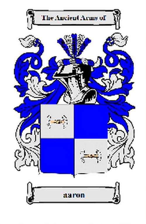 Image 0 of Aaron Coat of Arms Surname Print Aaron Family Crest Print