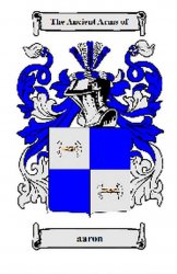 Aaron Coat of Arms Surname Print Aaron Family Crest Print