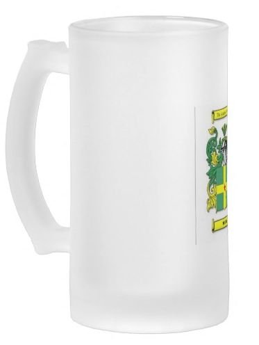 Image 3 of Adams Coat of Arms Adams Family Crest 16oz Frosted Glass Beer Stein 