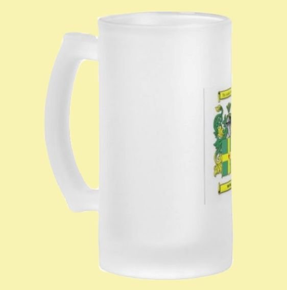 Image 2 of Adams Coat of Arms Adams Family Crest 16oz Frosted Glass Beer Stein 