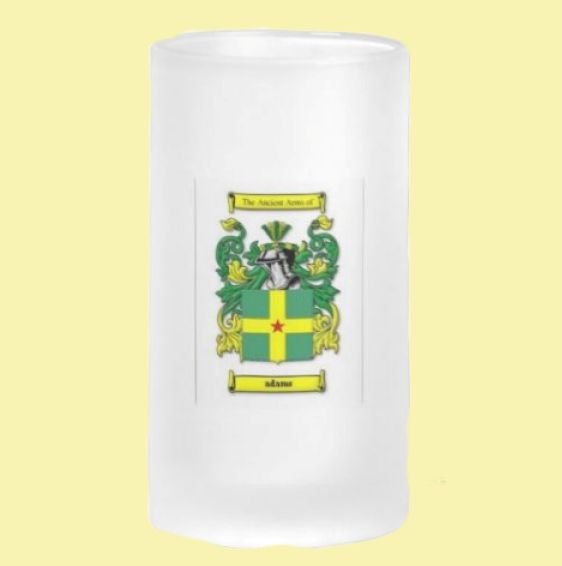 Image 0 of Adams Coat of Arms Adams Family Crest 16oz Frosted Glass Beer Stein 