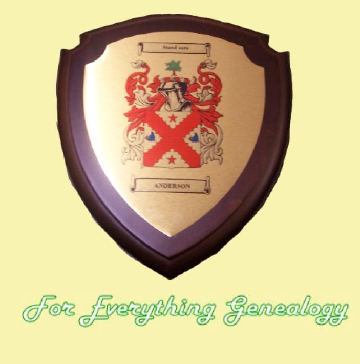 Image 0 of Anderson Coat of Arms Anderson Family Crest Wooden Plaque 