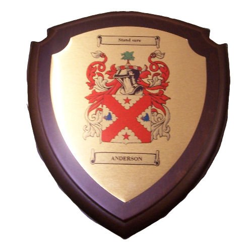Image 1 of Anderson Coat of Arms Anderson Family Crest Wooden Plaque 