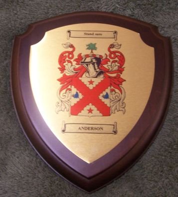 Image 2 of Anderson Coat of Arms Anderson Family Crest Wooden Plaque 