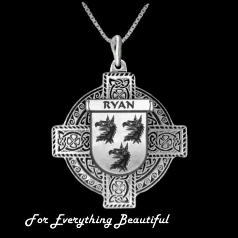 Image 0 of Irish Celtic Cross Irish Coat of Arms Family Crest Pewter Pendant 