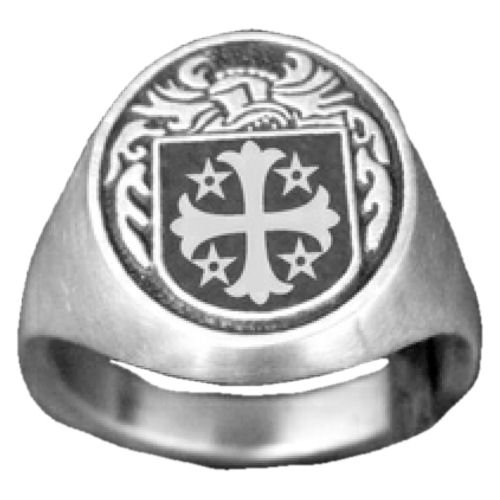 Image 1 of Knight Series Raised Relief Irish Coat of Arms Sterling Silver Mens Ring