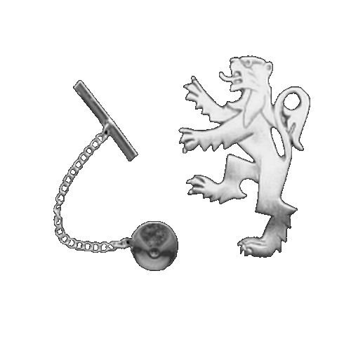 Image 1 of Rampant Lion Design Antiqued Mens Sterling Silver Tie Tack