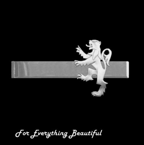 Image 0 of Rampant Lion Design Antiqued Mens Sterling Silver Tie Bar