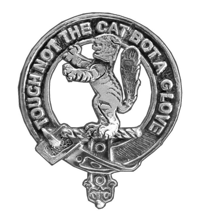 Image 1 of Chattan Clan Cap Crest Sterling Silver Clan Chattan Badge