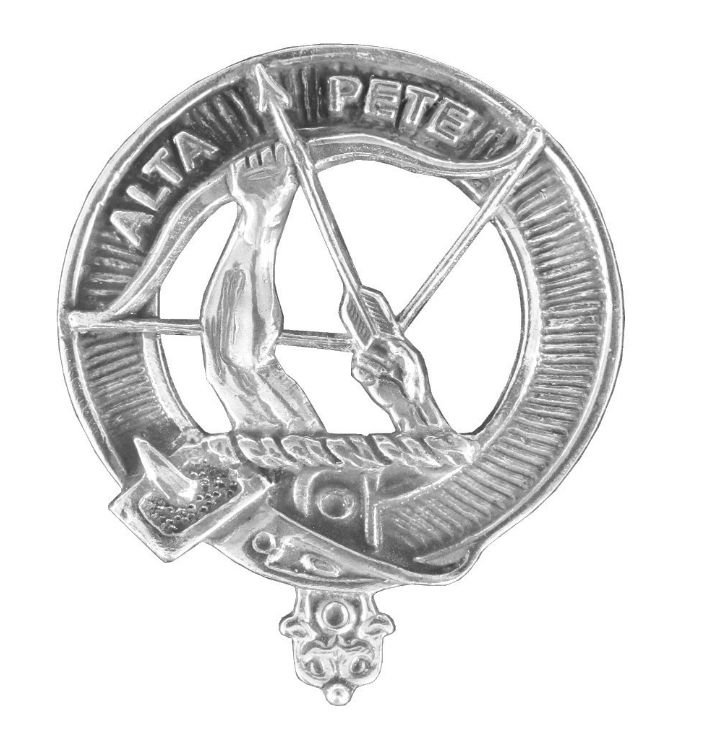 Image 1 of Fletcher Clan Cap Crest Sterling Silver Clan Fletcher Badge