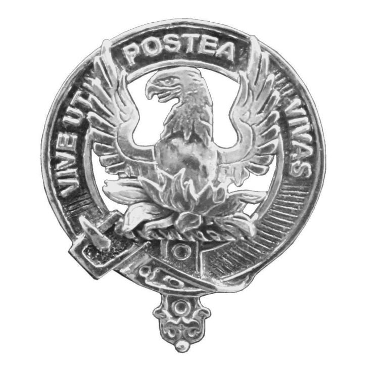 Image 1 of Johnston Caskieben Clan Cap Crest Sterling Silver Clan Johnston Casieben Badge