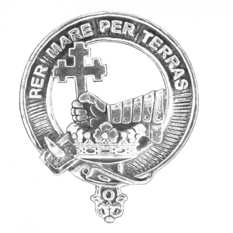 Image 1 of MacDonald Clan Cap Crest Sterling Silver Clan MacDonald Badge
