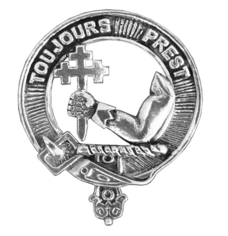 Image 1 of MacDonald Dunnyveg Clan Cap Crest Sterling Silver Clan MacDonald Dunnyveg Badge