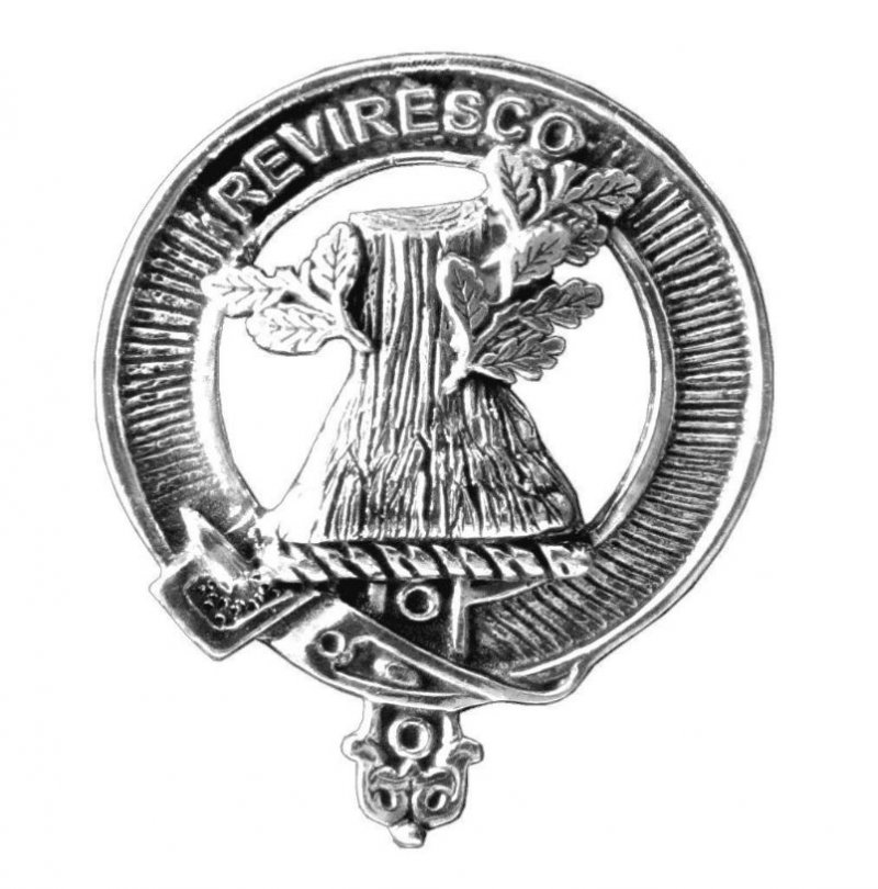 Image 1 of MacEwen Clan Cap Crest Sterling Silver Clan MacEwen Badge