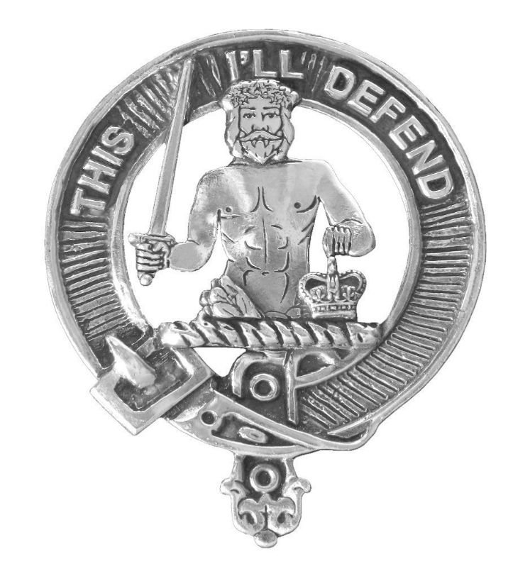 Image 1 of MacFarlane Clan Cap Crest Sterling Silver Clan MacFarlane Badge