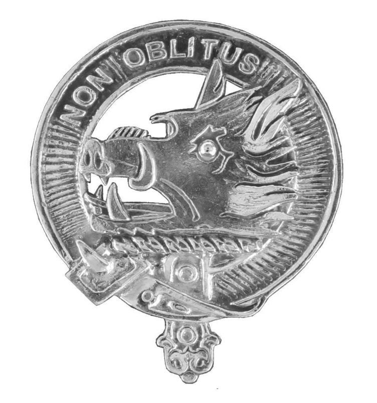 Image 1 of MacTavish Clan Cap Crest Sterling Silver Clan MacTavish Badge