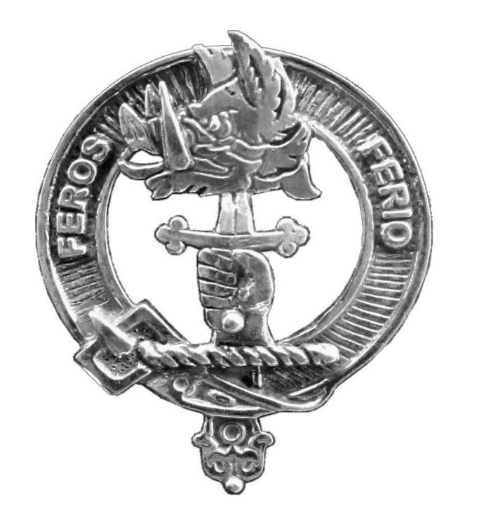 Image 1 of Chisholm Clan Cap Crest Stylish Pewter Clan Chisholm Badge