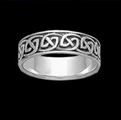 Celtic Interlinked Endless Sterling Silver Ladies Ring Wedding Band 