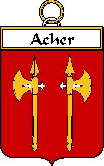Image 0 of Acher French Coat of Arms Print Acher French Family Crest Print