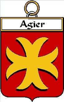 Image 0 of Agier French Coat of Arms Print Agier French Family Crest Print