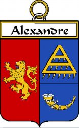 Alexandre French Coat of Arms Print Alexandre French Family Crest Print