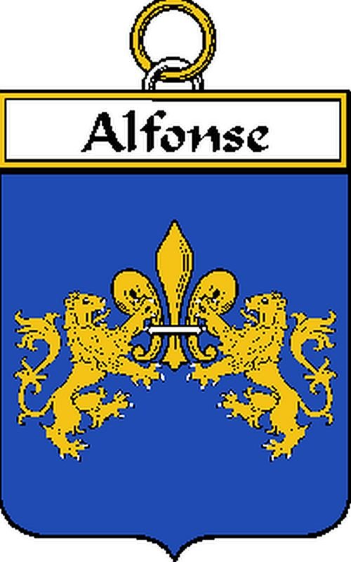 Image 0 of Alfonse French Coat of Arms Print Alfonse French Family Crest Print