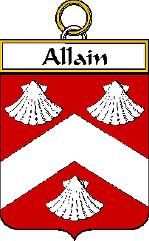 Image 0 of Allain French Coat of Arms Print Allain French Family Crest Print
