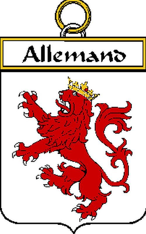 Image 0 of Allemand French Coat of Arms Print Allemand French Family Crest Print